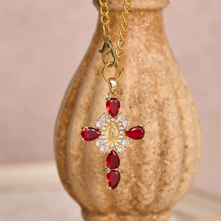Christianartworkshop Mini chapeau de cowboy Croix en cristal Notre-Dame Ornement de voiture à suspendre : Un rappel de la protection divine miséricordieuse lors de chaque voyage - image 4