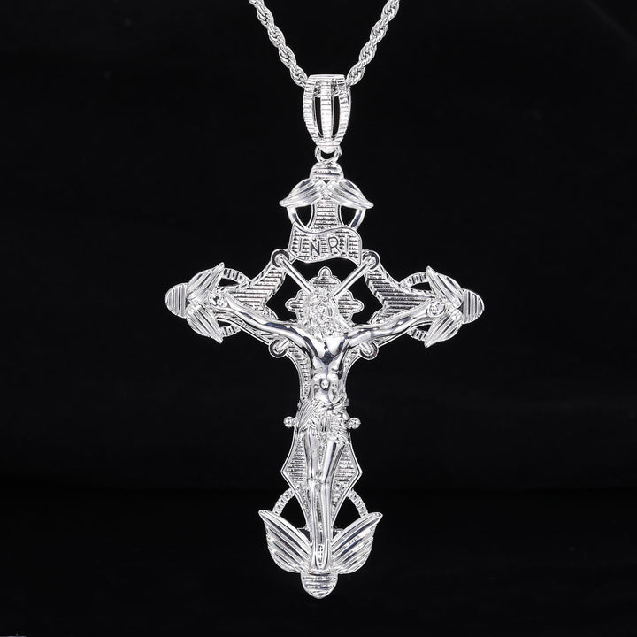 Christianartworkshop Collier en corde avec crucifix ailé finement sculpté : symbole gracieux de la douce miséricorde céleste - Argent - image 3