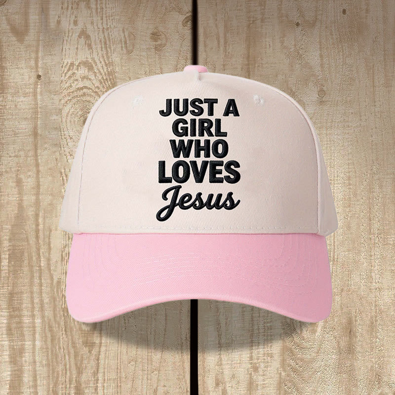 Christianartworkshop Juste une fille qui aime les impressions verticales à police mixte sur le devant Casquette de baseball ajustable - Rose - image 5
