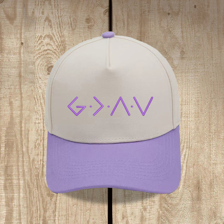 Christianartworkshop Casquette de baseball brodée sur le devant avec un symbole géométrique à lignes fines - Violet - image 9