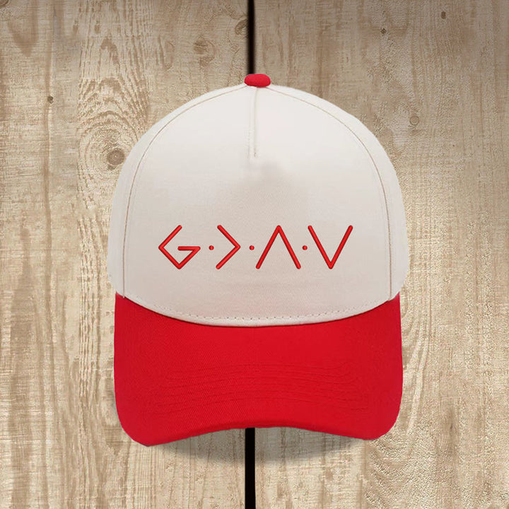 Christianartworkshop Casquette de baseball brodée sur le devant avec un symbole géométrique à lignes fines - Rouge - image 3
