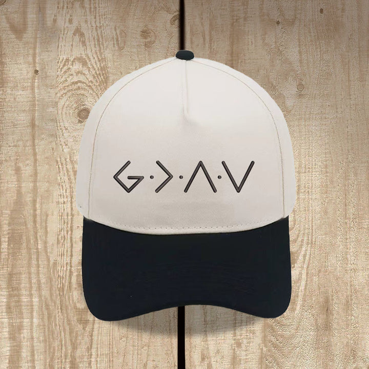 Christianartworkshop Casquette de baseball brodée sur le devant avec un symbole géométrique à lignes fines - Noir - image 1