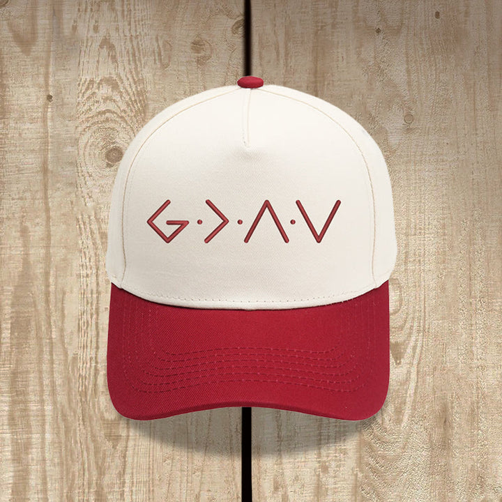 Christianartworkshop Casquette de baseball brodée sur le devant avec un symbole géométrique à lignes fines - Bourgogne - image 14