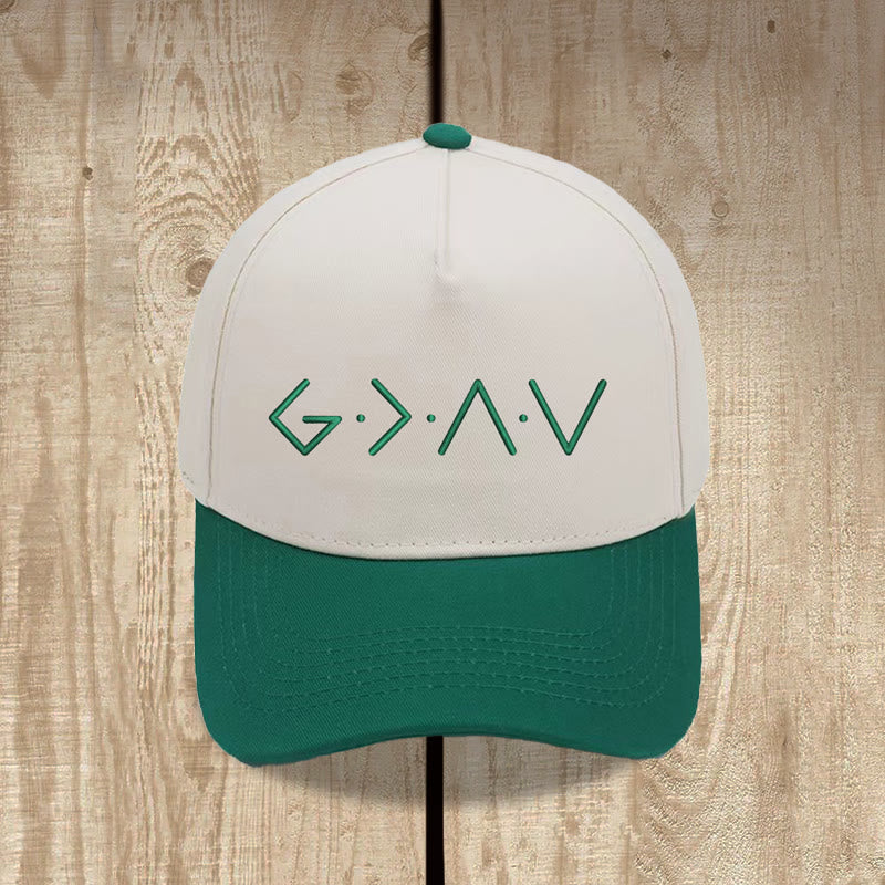 Christianartworkshop Casquette de baseball brodée sur le devant avec un symbole géométrique à lignes fines - Vert foncé - image 6