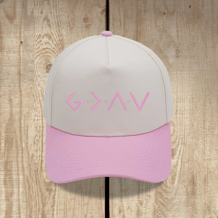 Christianartworkshop Casquette de baseball brodée sur le devant avec un symbole géométrique à lignes fines - Rose - image 4