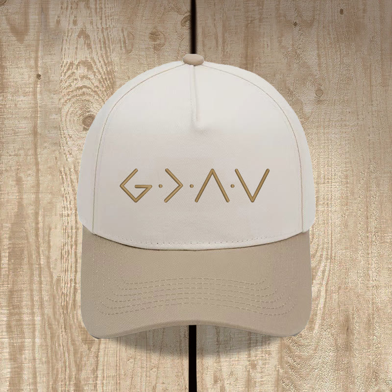 Christianartworkshop Casquette de baseball brodée sur le devant avec un symbole géométrique à lignes fines - Kaki - image 5