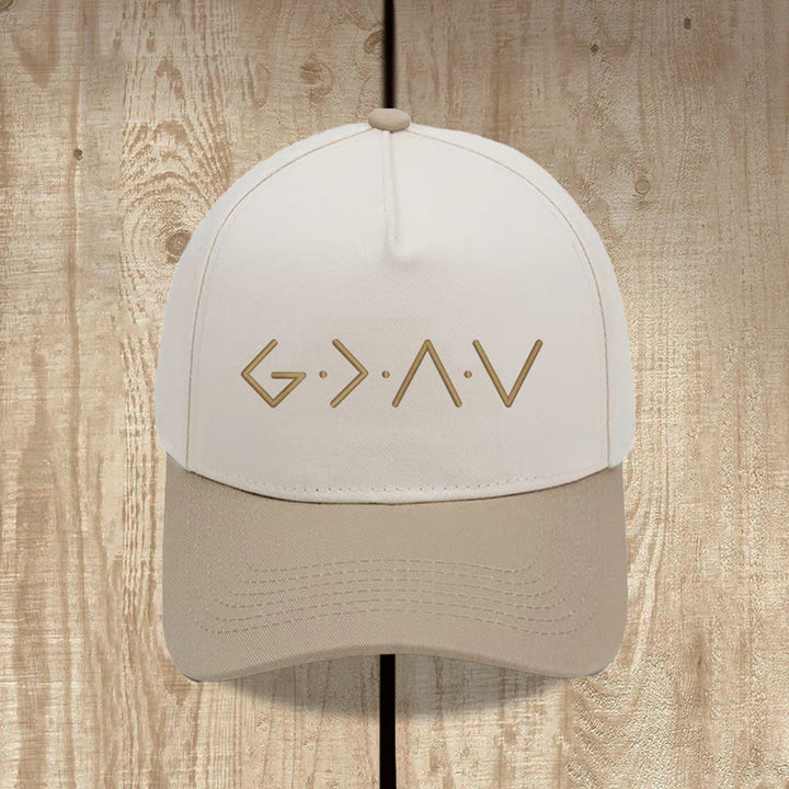 Christianartworkshop Casquette de baseball brodée sur le devant avec un symbole géométrique à lignes fines - Kaki - image 5
