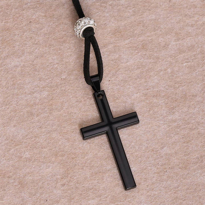 Christianartworkshop Chapeau de cowboy en peluche style western, pendentif croix noire simple pour voiture : un rappel de paix spirituelle inébranlable à chaque trajet. - image 6