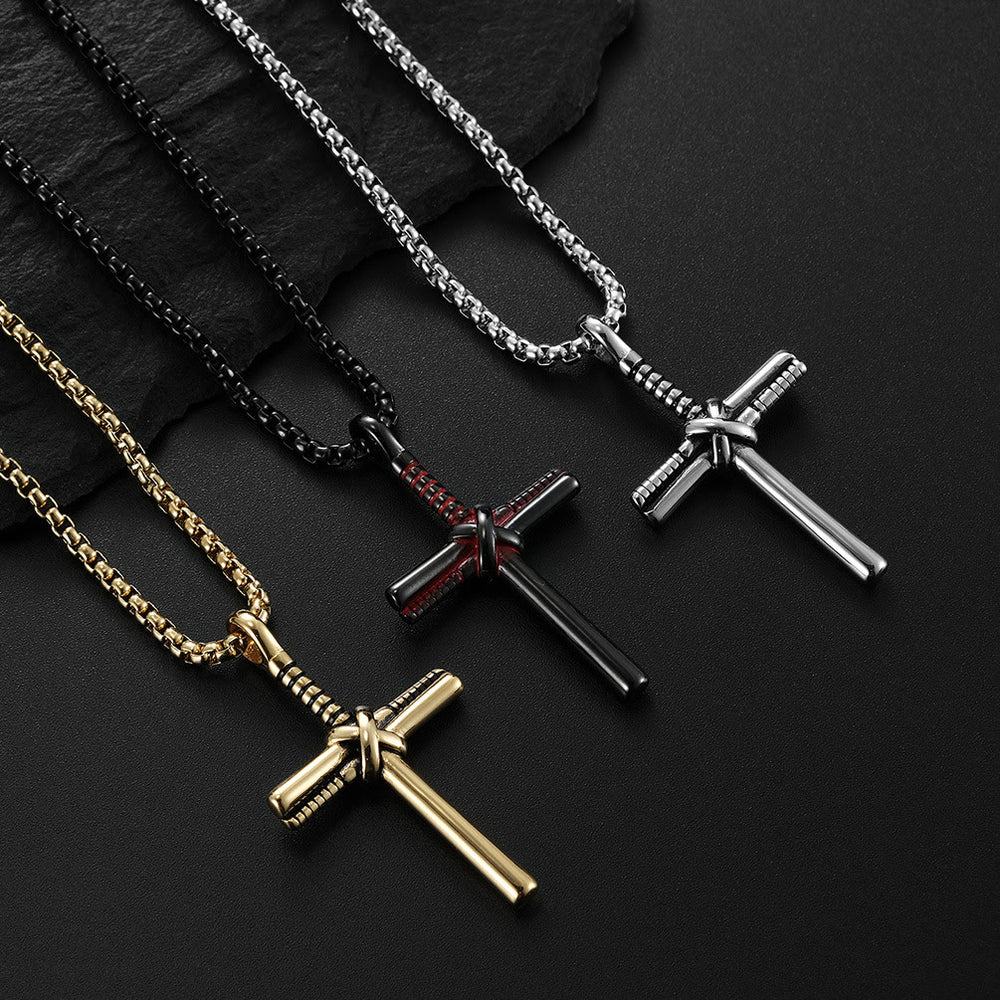 Christianartworkshop Collier pendentif croix minimaliste : emblème intemporel de douce paix céleste - image 1