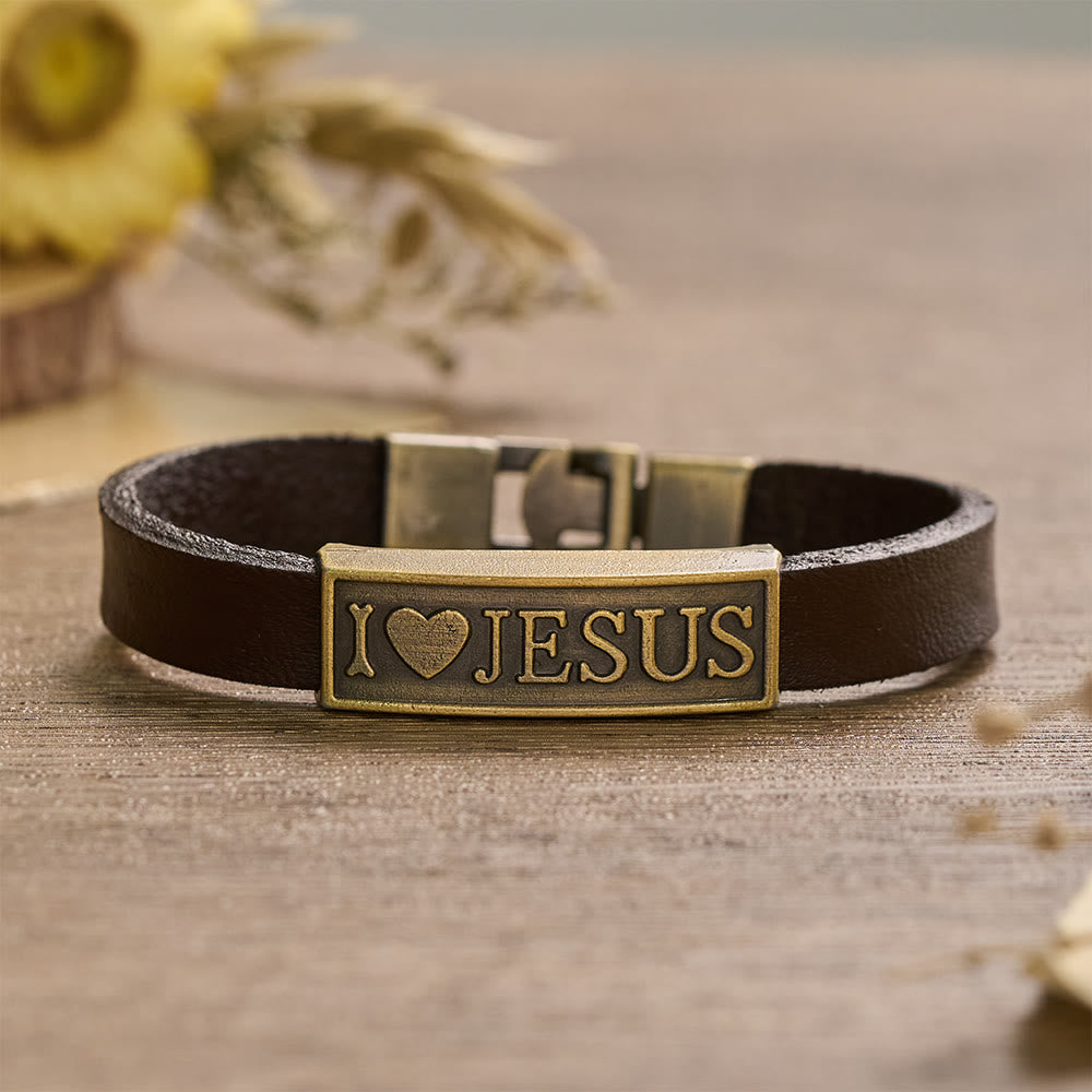 Christianartworkshop Bracelet classique dévotionnel en forme de cœur avec lettre de Jésus : emblème personnalisé de la tendresse divine éternelle - image 2