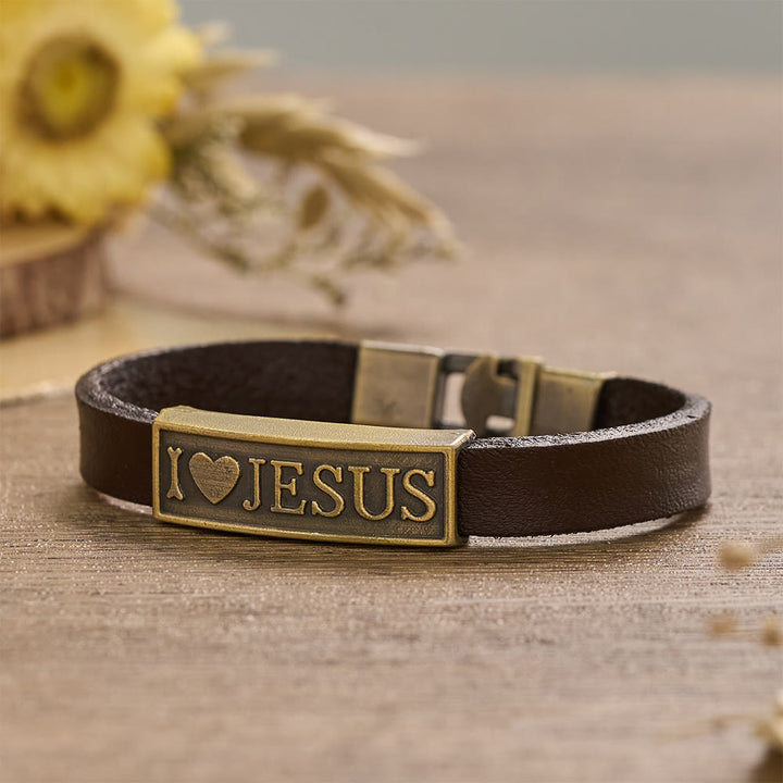 Christianartworkshop Bracelet classique dévotionnel en forme de cœur avec lettre de Jésus : emblème personnalisé de la tendresse divine éternelle - image 3