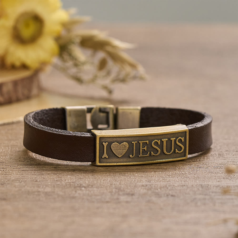 Christianartworkshop Bracelet classique dévotionnel en forme de cœur avec lettre de Jésus : emblème personnalisé de la tendresse divine éternelle - image 1