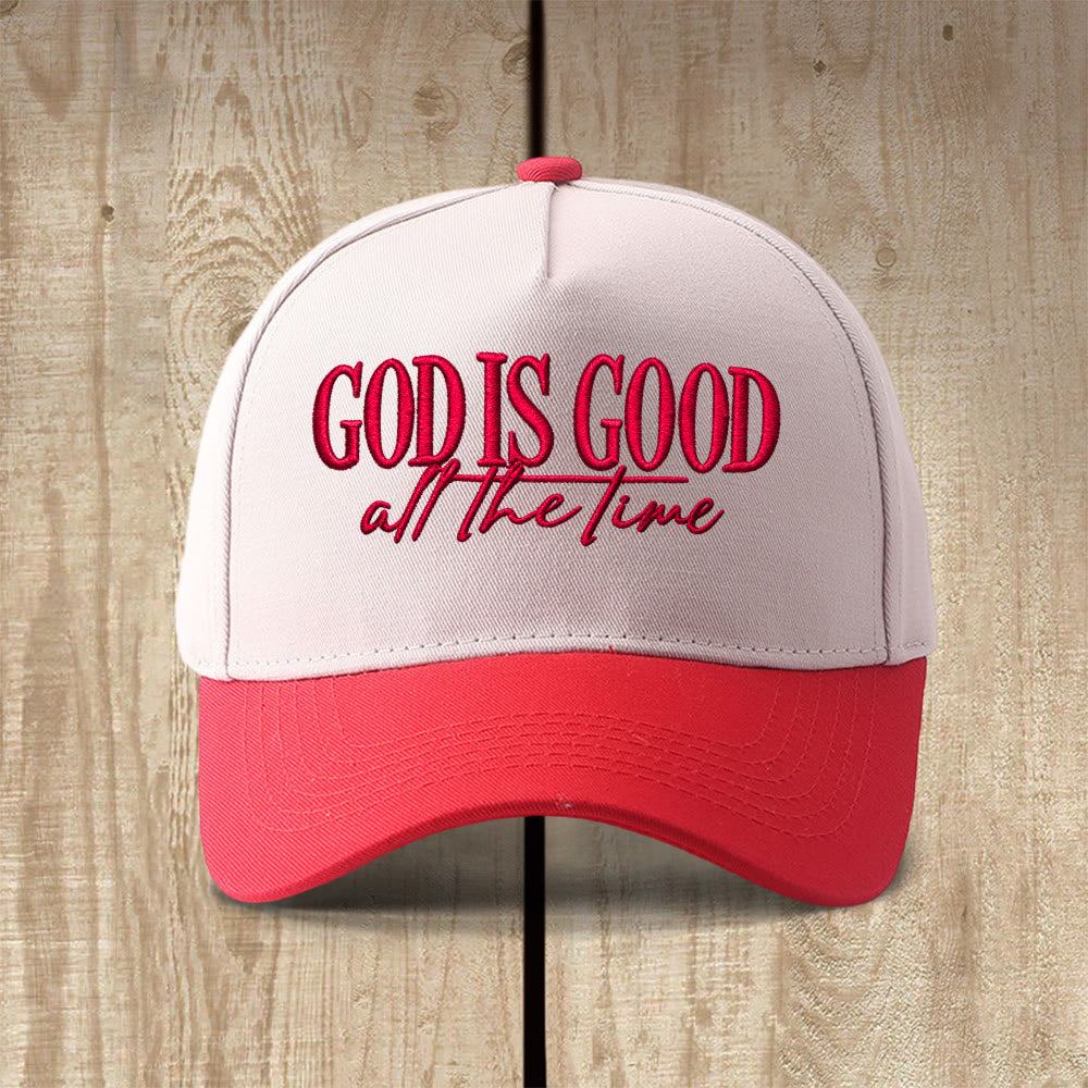 Christianartworkshop Casquette de baseball décontractée brodée « Dieu est bon en tout temps » - Rouge - image 5