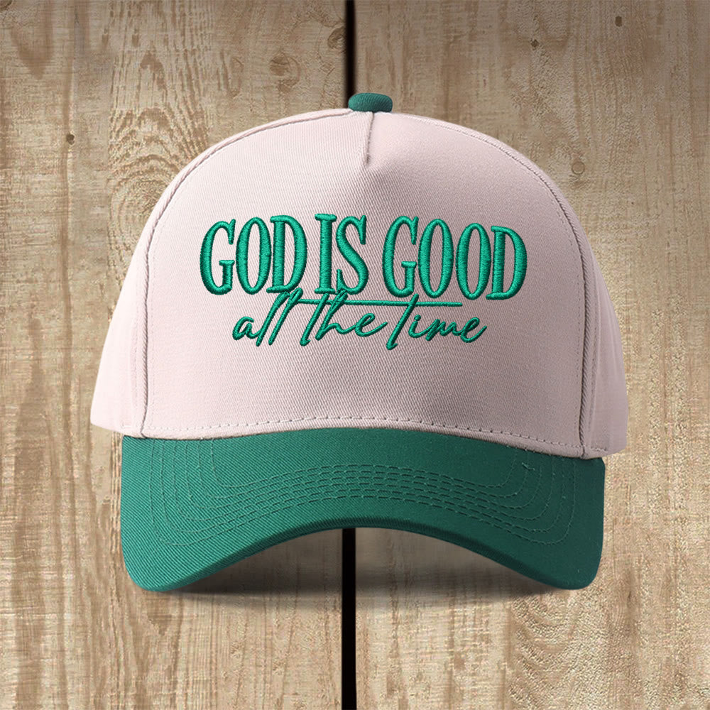 Christianartworkshop Casquette de baseball décontractée brodée « Dieu est bon en tout temps » - Vert - image 12