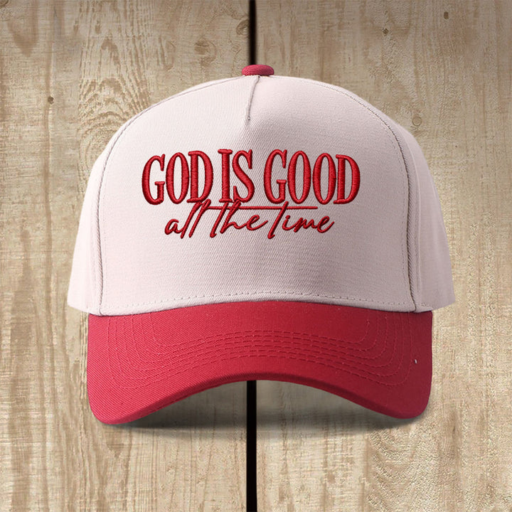 Christianartworkshop Casquette de baseball décontractée brodée « Dieu est bon en tout temps » - Vin - image 9