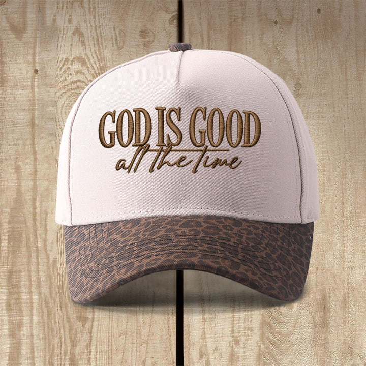 Christianartworkshop Casquette de baseball décontractée brodée « Dieu est bon en tout temps » - Léopard à pois - image 8
