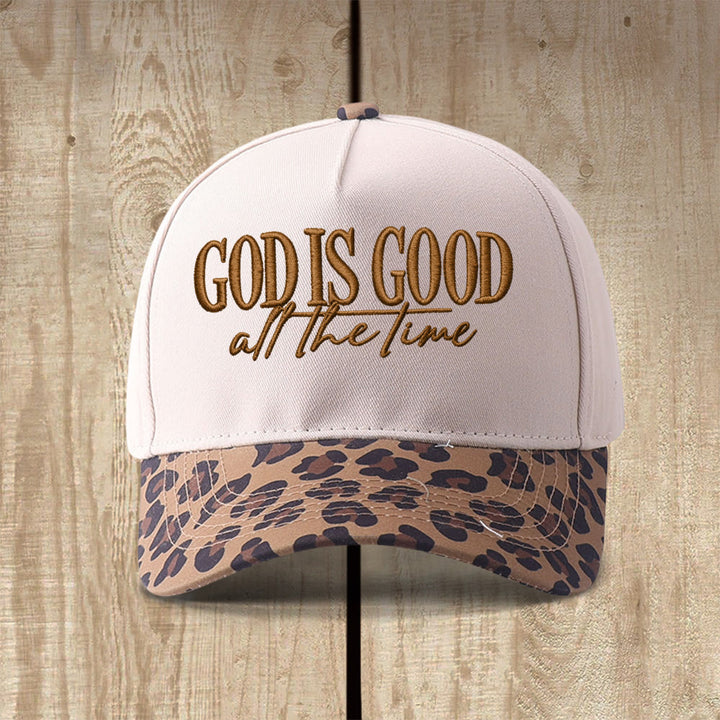 Christianartworkshop Casquette de baseball décontractée brodée « Dieu est bon en tout temps » - Léopard audacieux - image 6