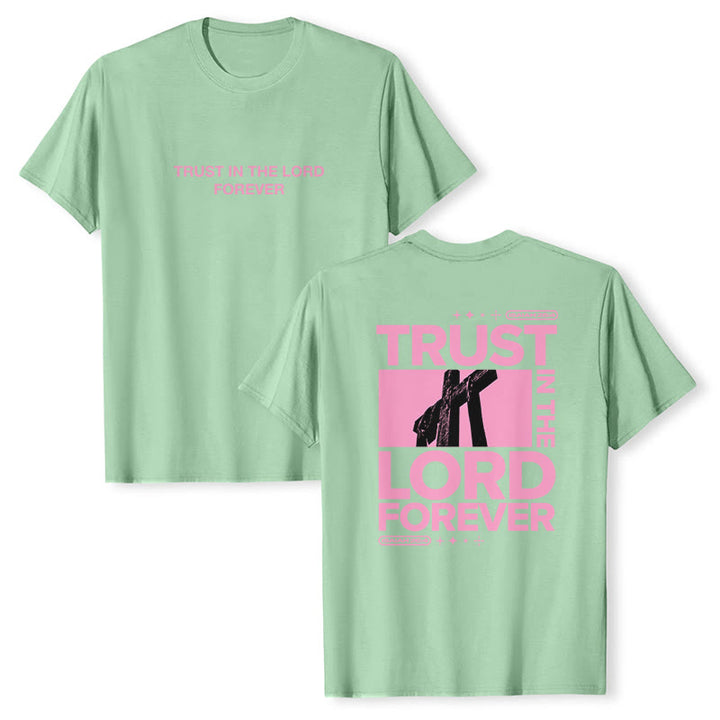 T-shirt Christianartworkshop « Ayez confiance en le Seigneur pour toujours » - Vert clair - 2XL - image 15