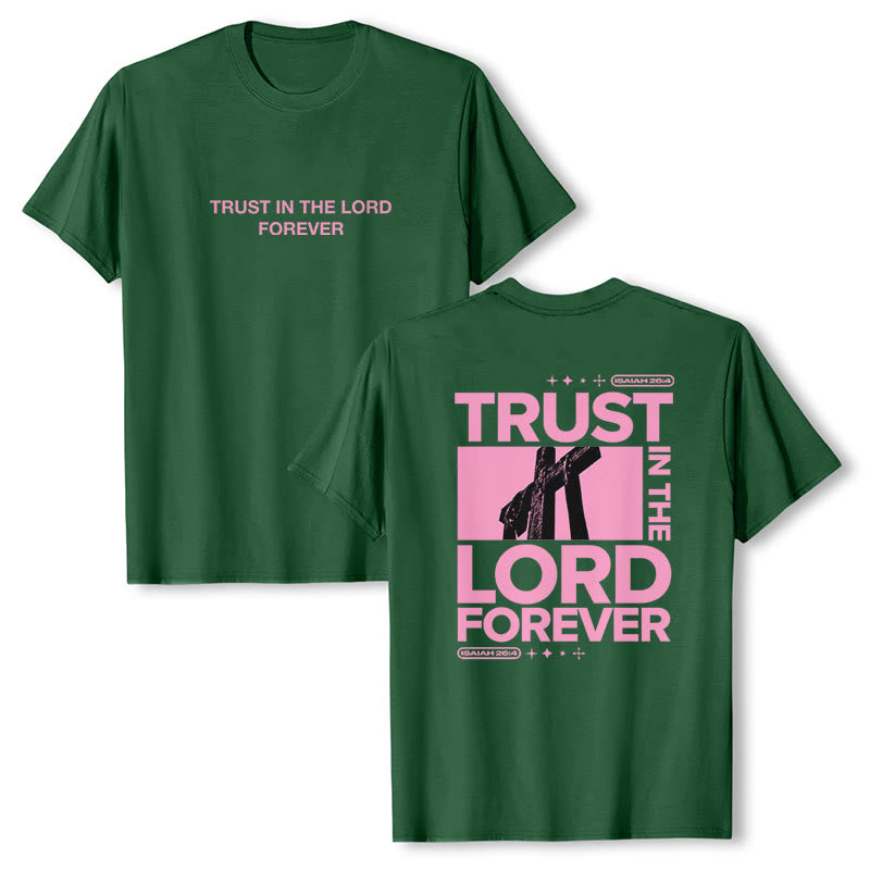 T-shirt Christianartworkshop « Ayez confiance en le Seigneur pour toujours » - Vert foncé - 2XL - image 18