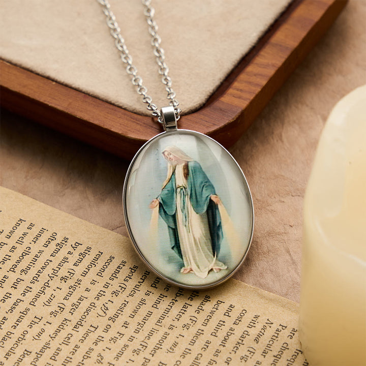 Christianartworkshop Pendentif Vierge Marie Bénie Collier Médaille Miraculeuse - Sainte Vierge Marie - image 0