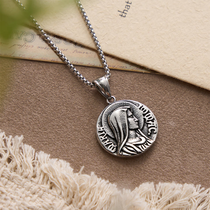 Collier pendentif classique Jésus et Marie, icône de la foi, par Christianartworkshop - image 3