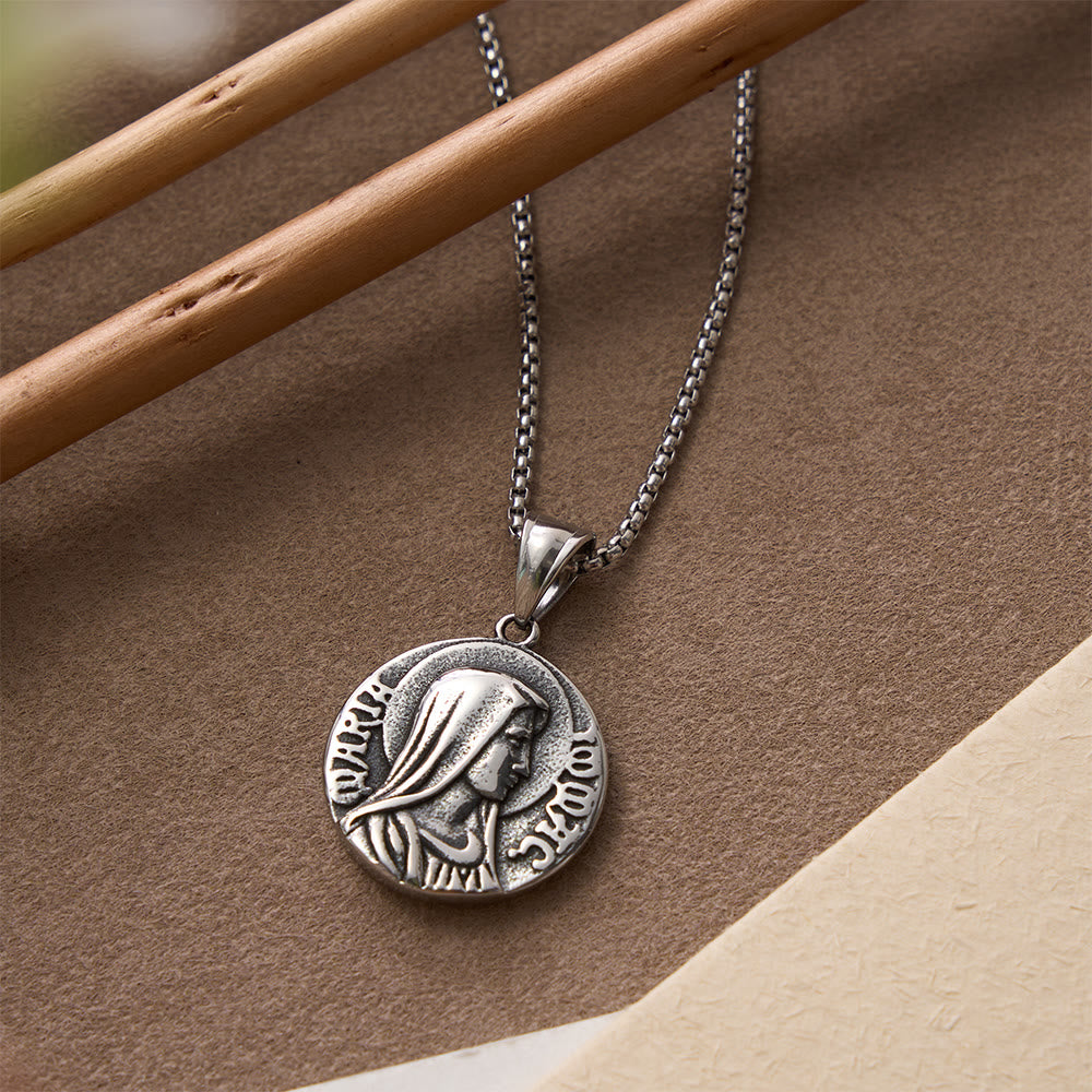 Collier pendentif classique Jésus et Marie, icône de la foi, par Christianartworkshop - image 4