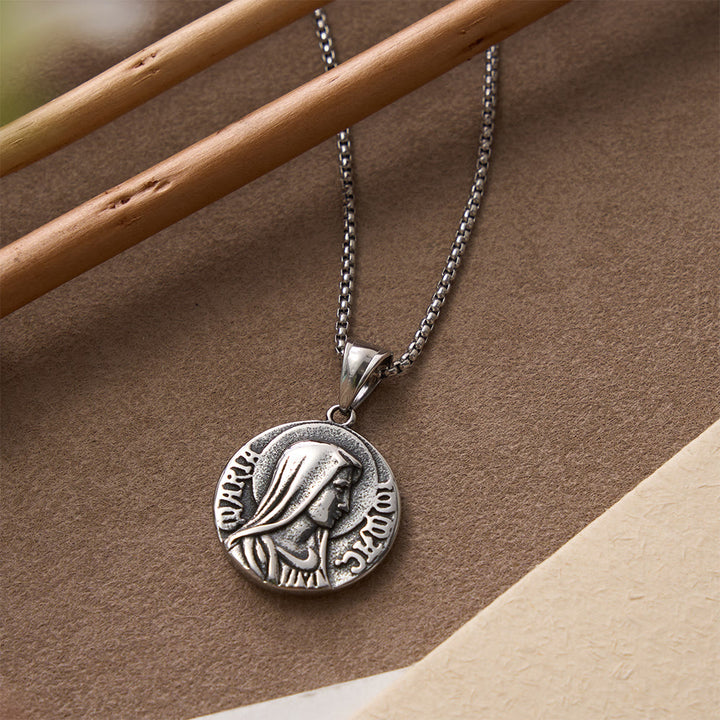 Collier pendentif classique Jésus et Marie, icône de la foi, par Christianartworkshop - image 4