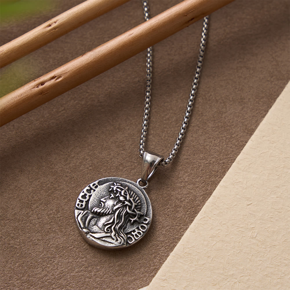 Collier pendentif classique Jésus et Marie, icône de la foi, par Christianartworkshop - image 1