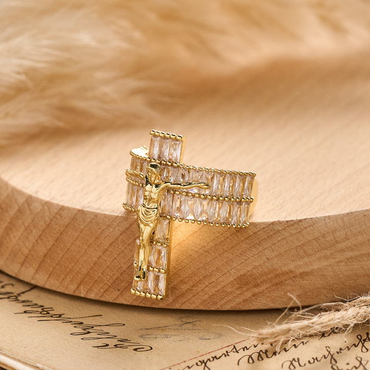 Christianartworkshop Bague crucifix sculptée compacte : emblème intemporel d'une foi sacrée inébranlable - image 5