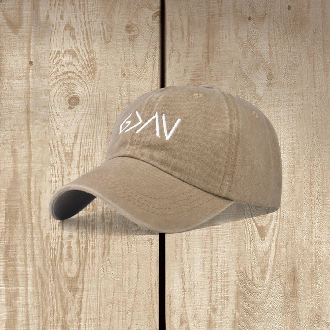 Christianartworkshop Casquette de baseball lavée avec broderie du symbole de flèche minimale « Plus grand que l'épreuve » - Kaki - image 8