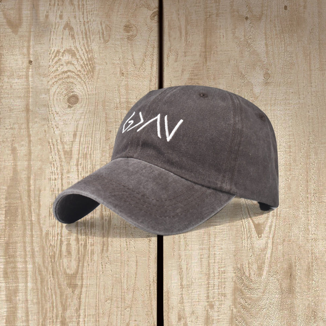 Christianartworkshop Casquette de baseball lavée avec broderie du symbole de flèche minimale « Plus grand que l'épreuve » - Café - image 11