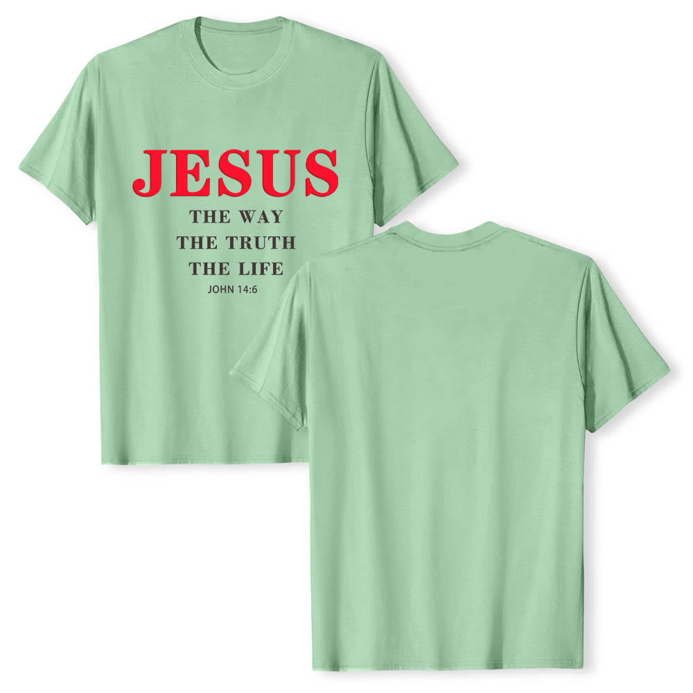 Christianartworkshop T-shirt premium à manches courtes avec grand imprimé gras « Jésus, le chemin, la vérité, la vie » (Jean 14:6) - image 22