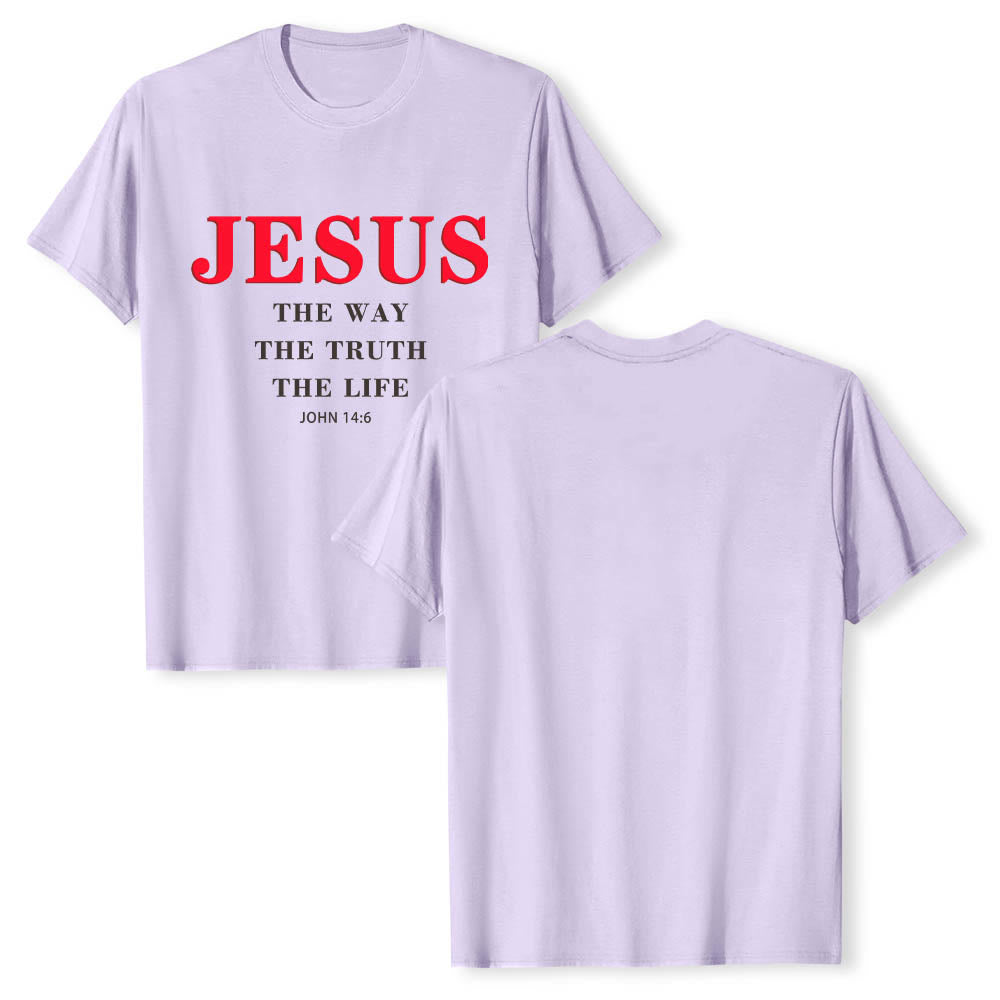 Christianartworkshop T-shirt premium à manches courtes avec grand imprimé gras « Jésus, le chemin, la vérité, la vie » (Jean 14:6) - image 10