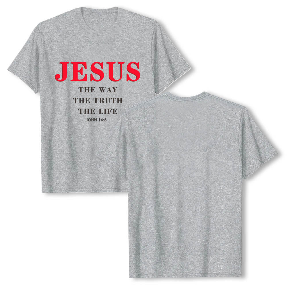Christianartworkshop T-shirt premium à manches courtes avec grand imprimé gras « Jésus, le chemin, la vérité, la vie » (Jean 14:6) - image 16