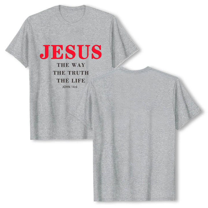 Christianartworkshop T-shirt premium à manches courtes avec grand imprimé gras « Jésus, le chemin, la vérité, la vie » (Jean 14:6) - image 16