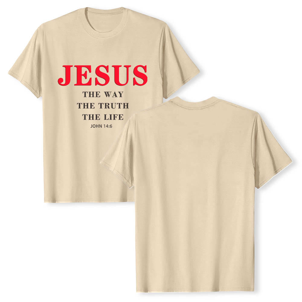 Christianartworkshop T-shirt premium à manches courtes avec grand imprimé gras « Jésus, le chemin, la vérité, la vie » (Jean 14:6) - image 19