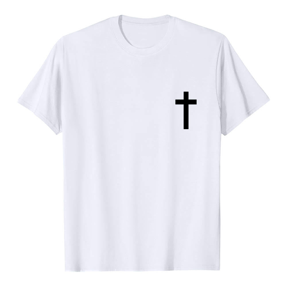 Christianartworkshop T-shirt premium à manches courtes avec imprimé croisé devant et dos vertical effet vieilli « JÉSUS Le Chemin, la Vérité, la Vie » - image 4