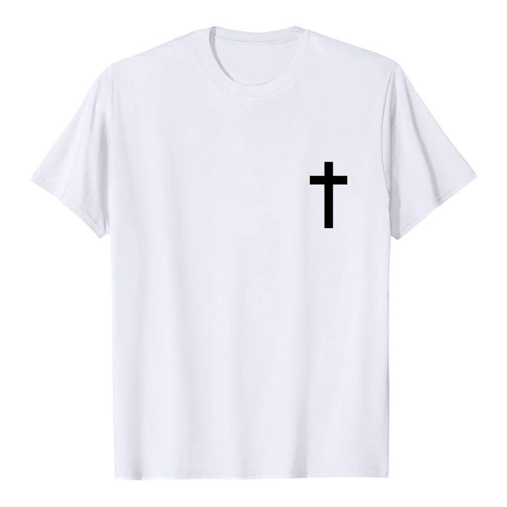 Christianartworkshop T-shirt premium à manches courtes avec imprimé croisé devant et dos vertical effet vieilli « JÉSUS Le Chemin, la Vérité, la Vie » - image 4