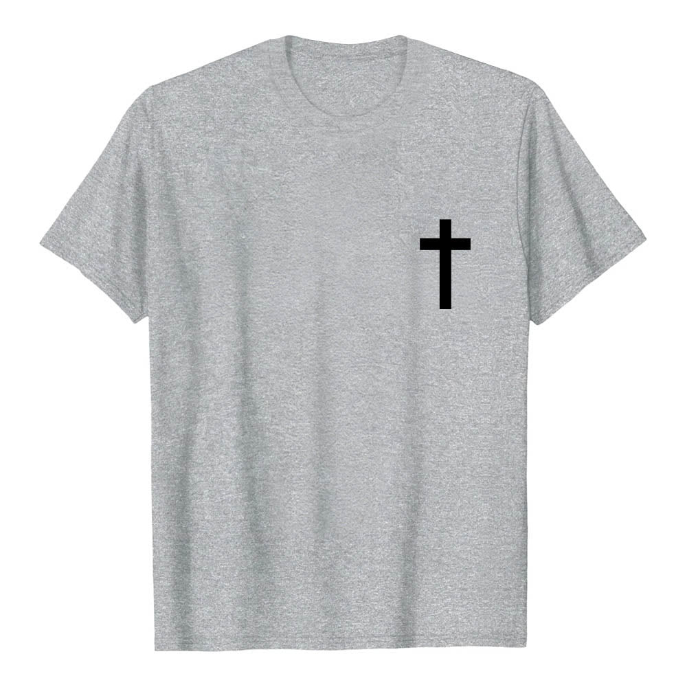 Christianartworkshop T-shirt premium à manches courtes avec imprimé croisé devant et dos vertical effet vieilli « JÉSUS Le Chemin, la Vérité, la Vie » - image 1
