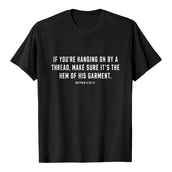 Christianartworkshop Si tu ne tiens qu'à un fil (Matthieu 9:22) - T-shirt premium à manches courtes - Illustration du berger et des brebis au dos - image 16