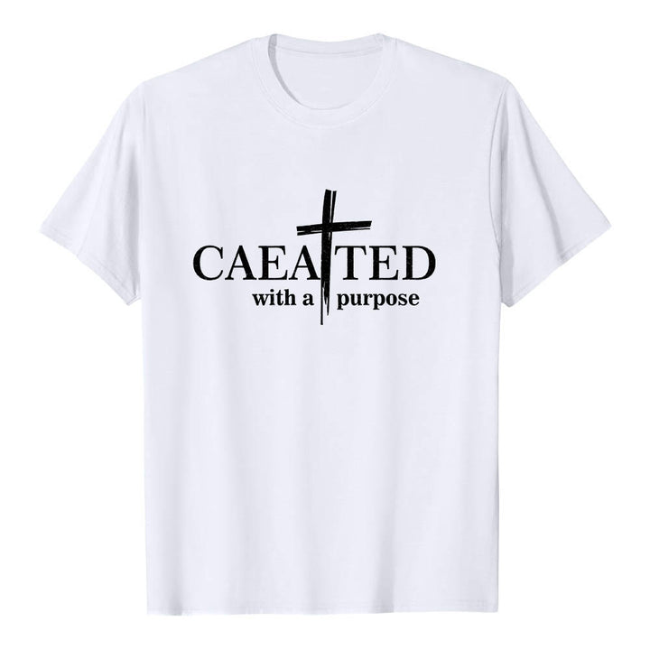 Christianartworkshop T-shirt premium à manches courtes « Créé dans un but précis » avec motif de coup de pinceau croisé. - Blanc - 2XL - image 12