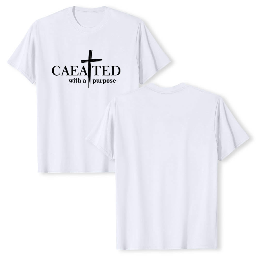 Christianartworkshop T-shirt premium à manches courtes « Créé dans un but précis » avec motif de coup de pinceau croisé. - image 13