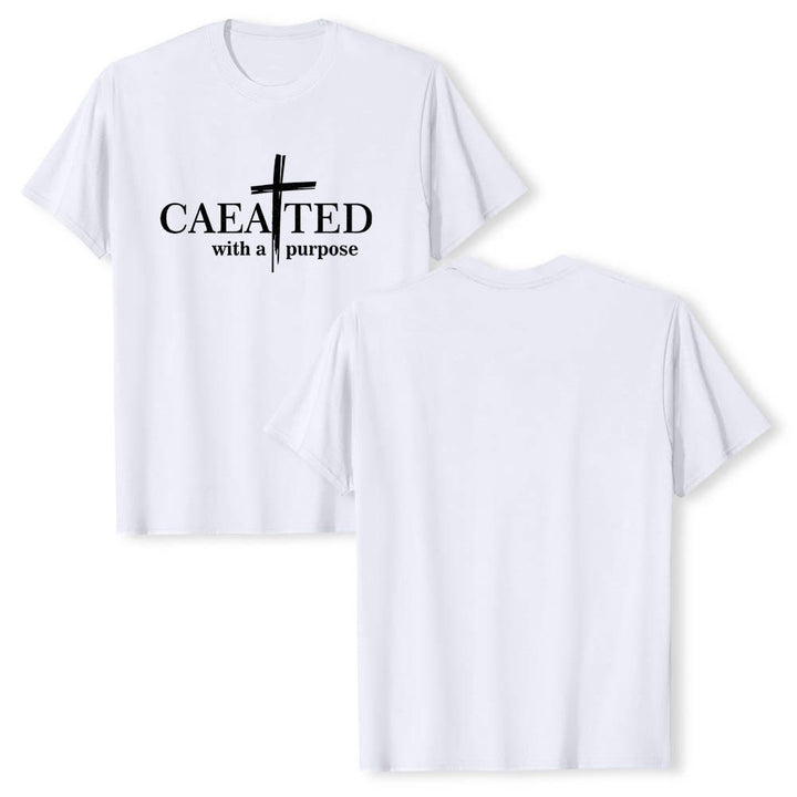 Christianartworkshop T-shirt premium à manches courtes « Créé dans un but précis » avec motif de coup de pinceau croisé. - image 13