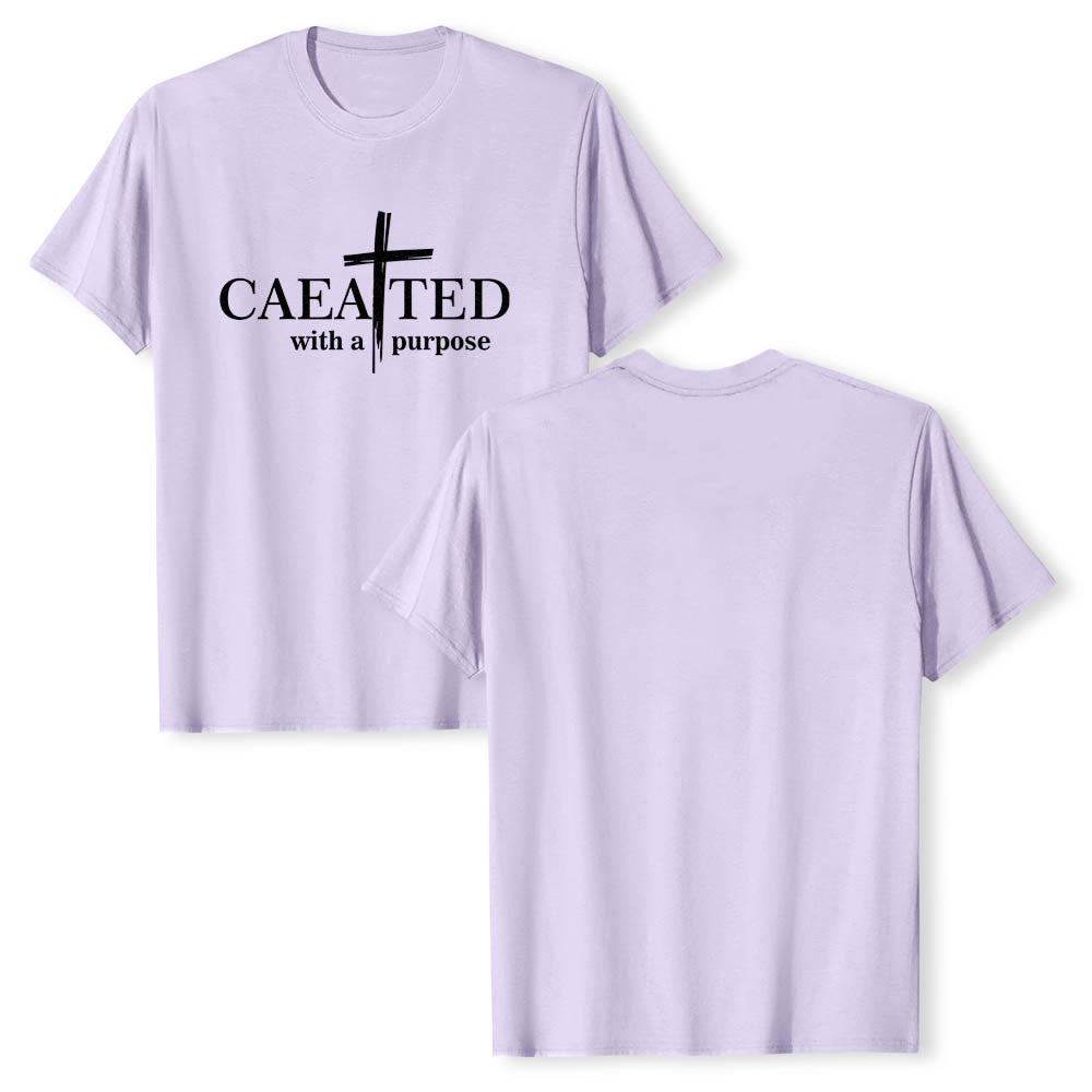 Christianartworkshop T-shirt premium à manches courtes « Créé dans un but précis » avec motif de coup de pinceau croisé. - image 10