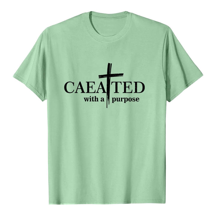 Christianartworkshop T-shirt premium à manches courtes « Créé dans un but précis » avec motif de coup de pinceau croisé. - Vert clair - 2XL - image 21