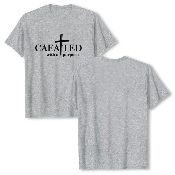 Christianartworkshop T-shirt premium à manches courtes « Créé dans un but précis » avec motif de coup de pinceau croisé. - image 16