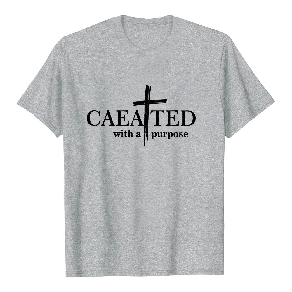 Christianartworkshop T-shirt premium à manches courtes « Créé dans un but précis » avec motif de coup de pinceau croisé. - Gris - 2XL - image 15