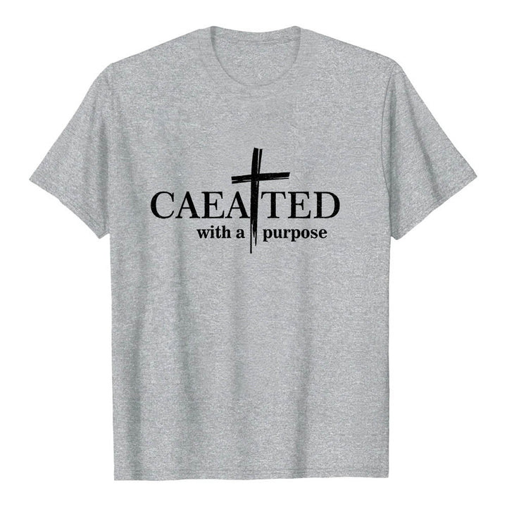 Christianartworkshop T-shirt premium à manches courtes « Créé dans un but précis » avec motif de coup de pinceau croisé. - Gris - 2XL - image 15