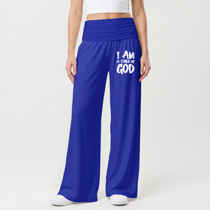 Christianartworkshop Je suis un enfant de Dieu Pantalon à jambes larges imprimé en lettres capitales à l'aide d'un pinceau grossier - image 13
