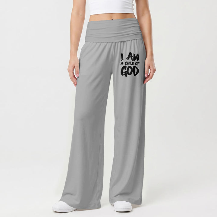 Christianartworkshop Je suis un enfant de Dieu Pantalon à jambes larges imprimé en lettres capitales à l'aide d'un pinceau grossier - image 10